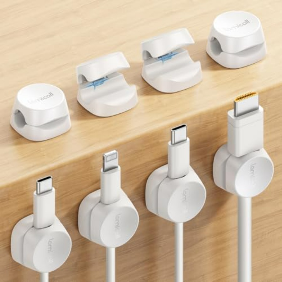 Desk Cable Clip - Kit com 8 Organizadores de Cabos,