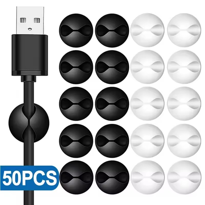 Desk Cable Clip - 5/50 Peças Clipes de Cabo para