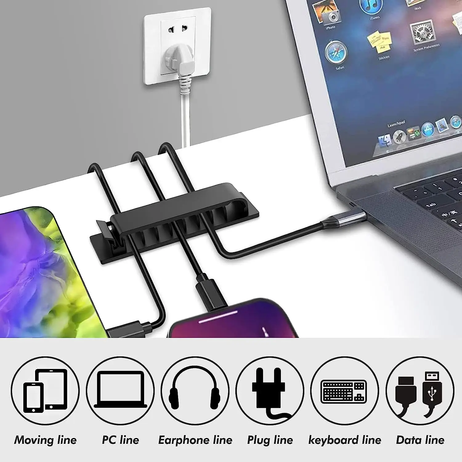 Organizador de cabos clipes de - Desk Cable Clip avaliação e preço