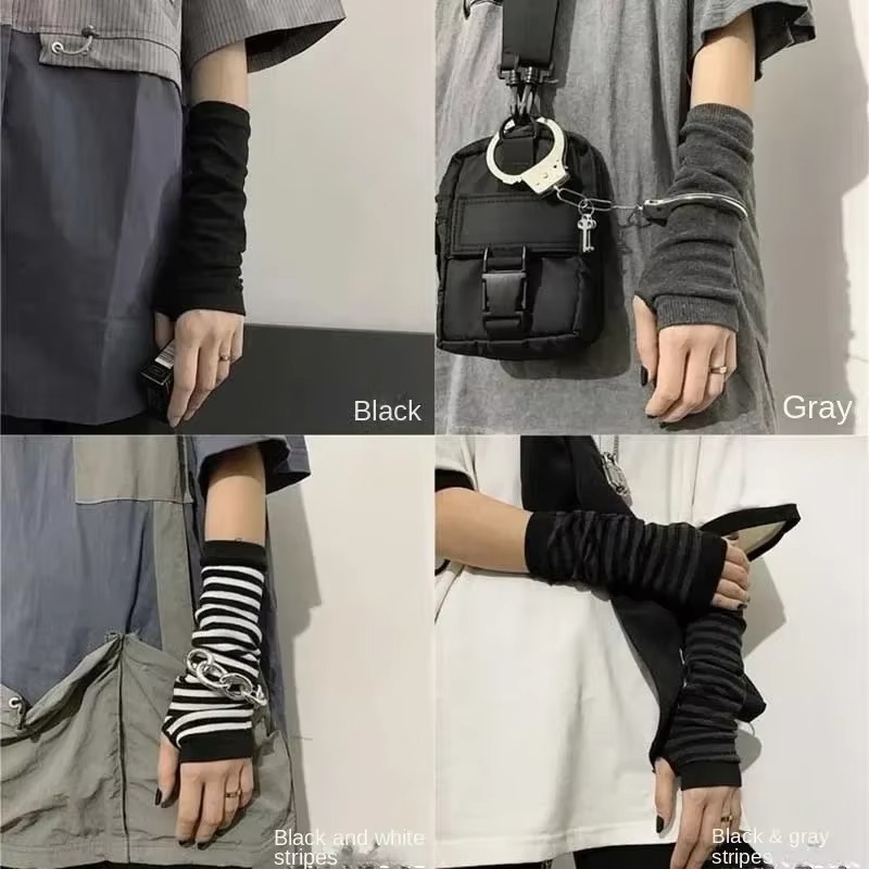 Preto punk longo luvas sem ded - Y2K Tech Accessories avaliação e preço