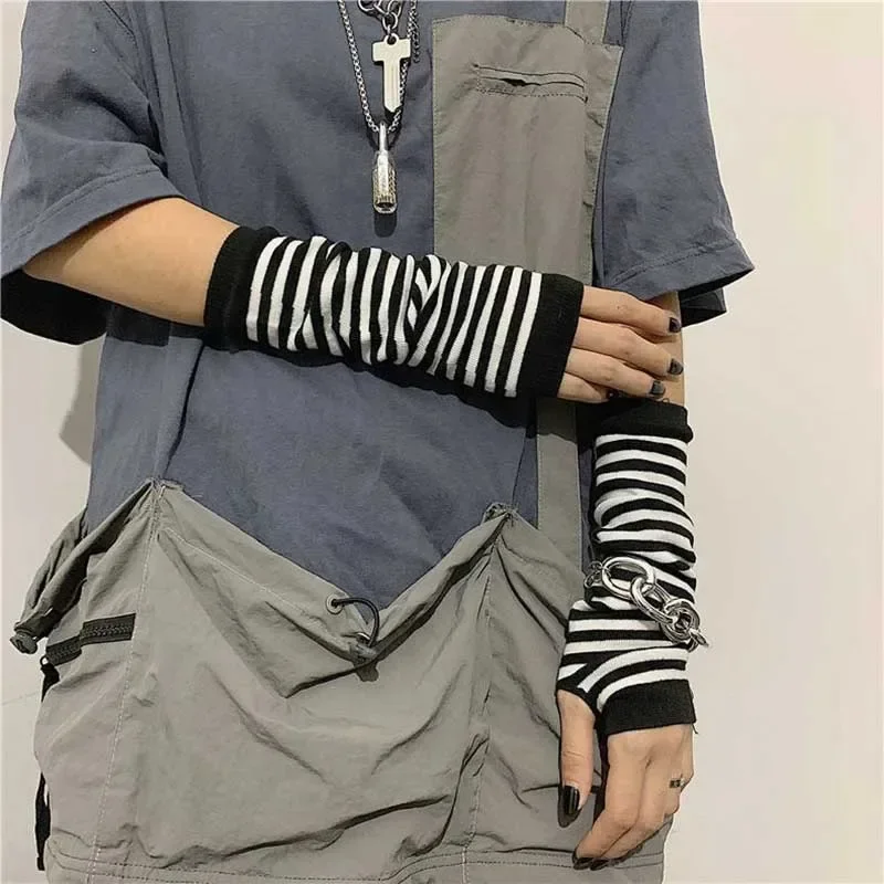 Preto punk longo luvas sem ded - Y2K Tech Accessories avaliação e preço
