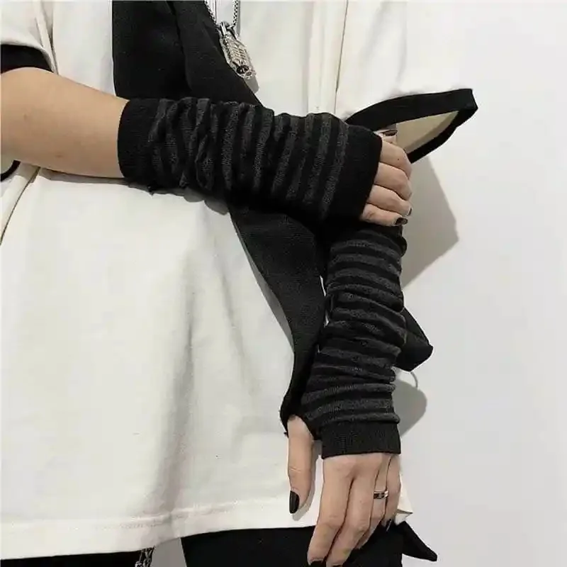 Preto punk longo luvas sem ded - Y2K Tech Accessories avaliação e preço