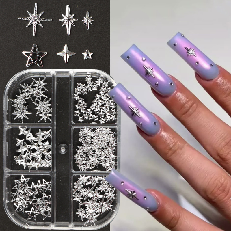 Metal prata estrela prego rebi - Y2K Tech Accessories avaliação e preço