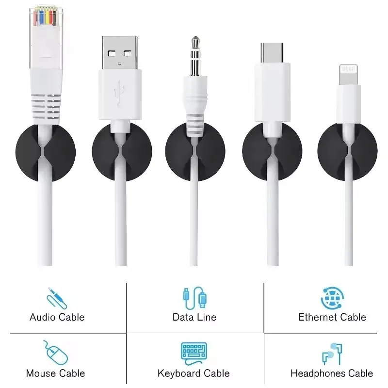 5/50 Peças Clipes de Cabo para - Desk Cable Clip avaliação e preço